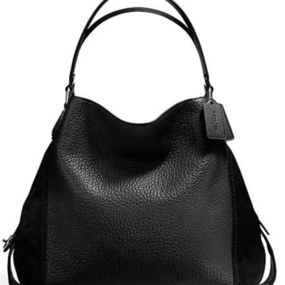 COACH Edie Purse - Black, Inside Pockets, Large Size - Picture 1 of 8